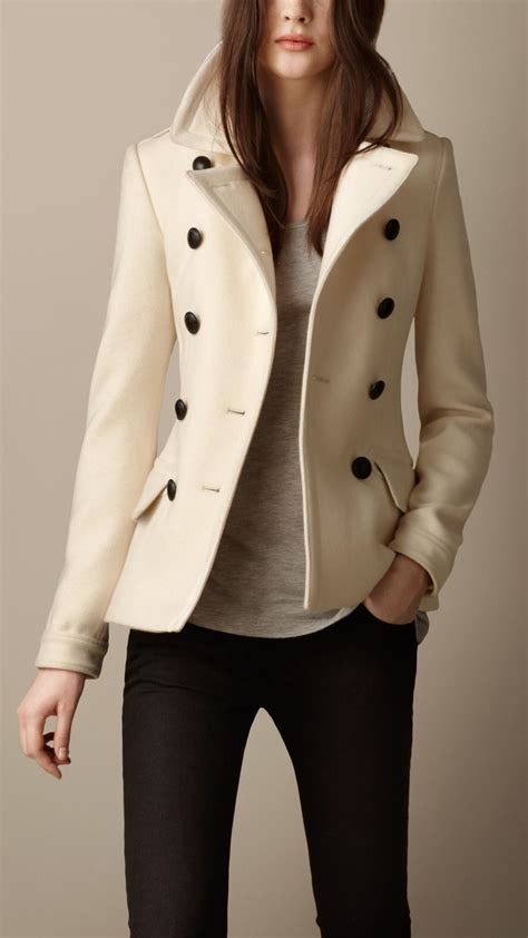 burberry women's wool pea coat|burberry pea coat women's.